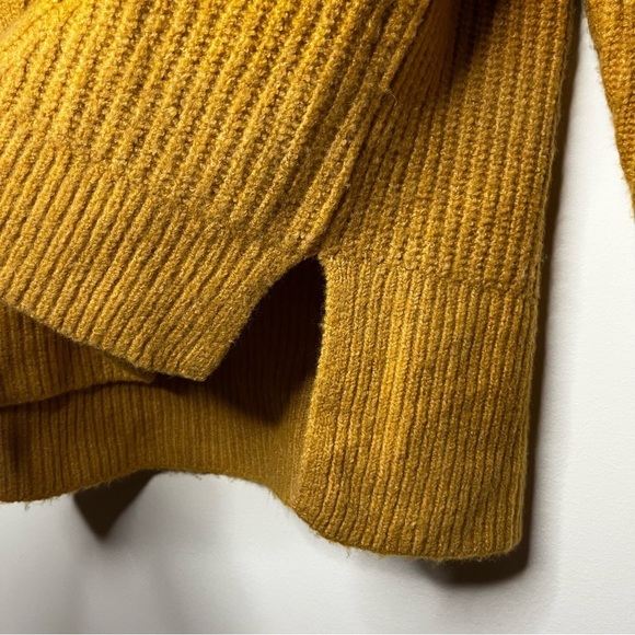 MADEWELL Mercer Mustard Ribbed Knit Cozy Turtleneck Fall Winter Sweater - Picture 5 of 9